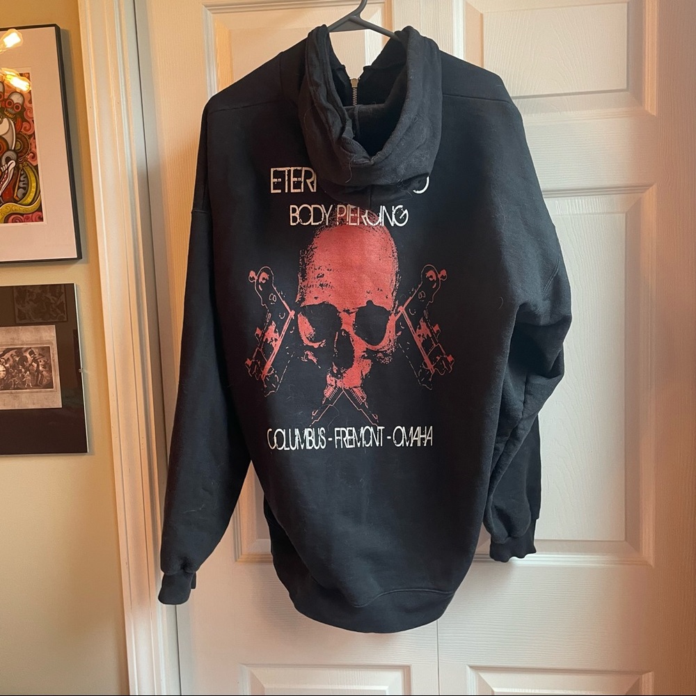 Tattoo shop mens zipper hoodie